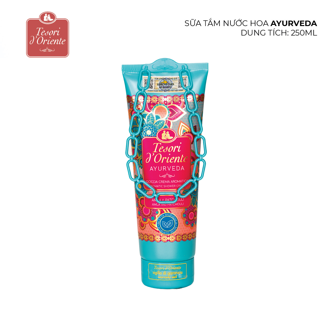 a607 - Sữa tắm nước hoa tuýp xích Tesori d'Oriente 250ml nhập khẩu Ý lưu hương đến 8h LYO