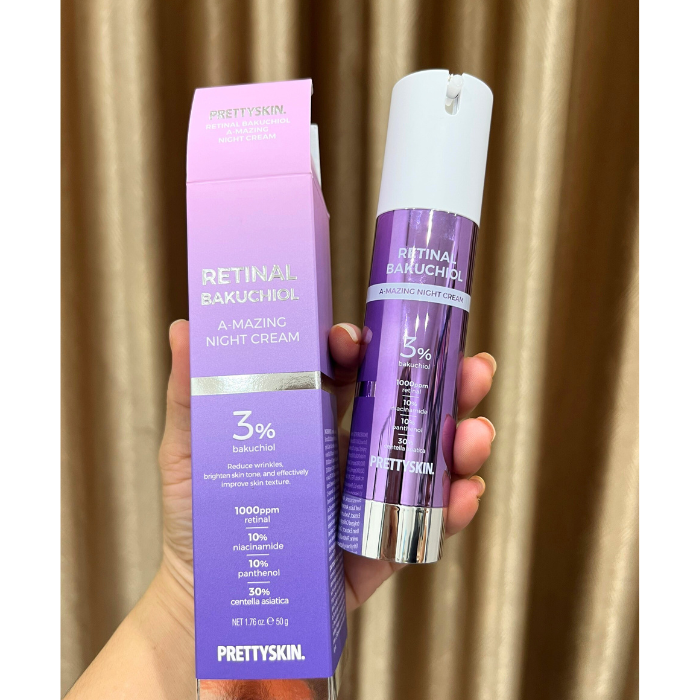 c777 - Kem dưỡng tái tạo phục hồi Prettyskin Retinal Bakuchiol A-Mazing night cream