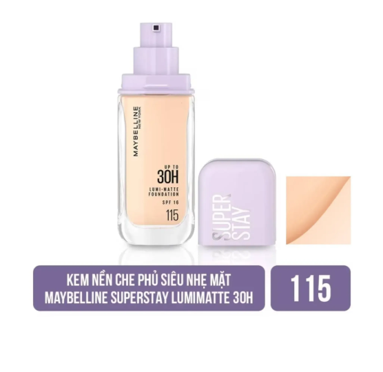 e448 - Kem Nền Bắt Sáng Superstay Lumi Matte 30H Che Phủ Siêu Nhẹ Mặt Maybelline New York Mỹ 35ml