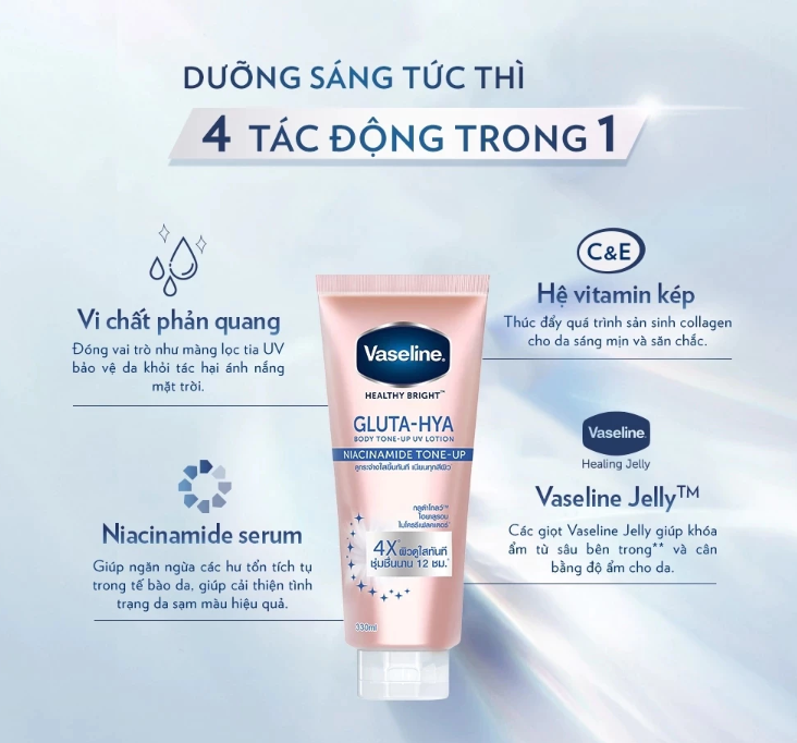 c759 - Sữa Dưỡng Thể Trắng Da Chống Nắng Vaseline Healthy Bright GLUTA-HYA 300ml