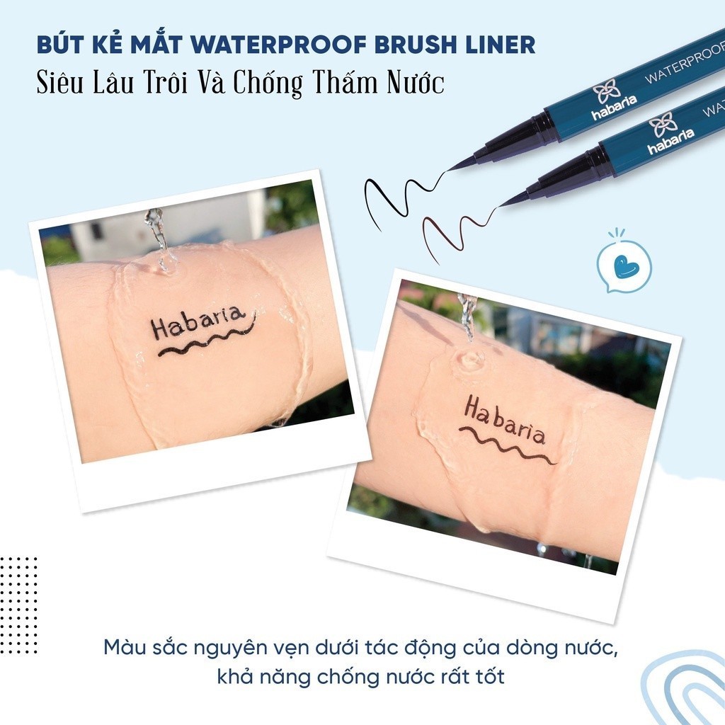 Bút Dạ Kẻ Mắt Nước Lâu Trôi Habaria Waterpoof Brush Liner Black / Brown