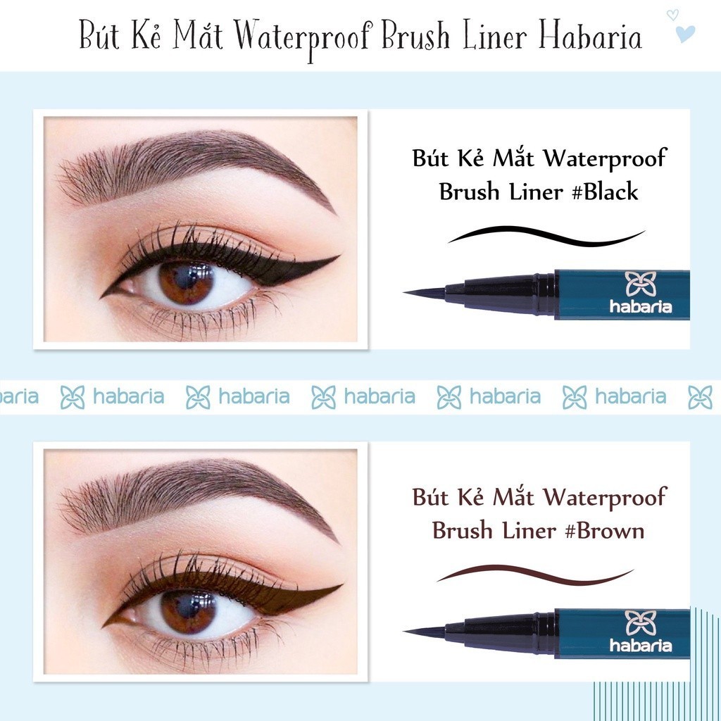 Bút Dạ Kẻ Mắt Nước Lâu Trôi Habaria Waterpoof Brush Liner Black / Brown