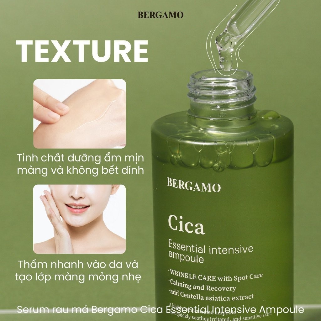Serum Tinh Chất Bergamo Essential Intensive Ampoule Cấp Ẩm, Giảm Nếp Nhăn, Mờ Thâm Nám Hàn Quốc 150ml