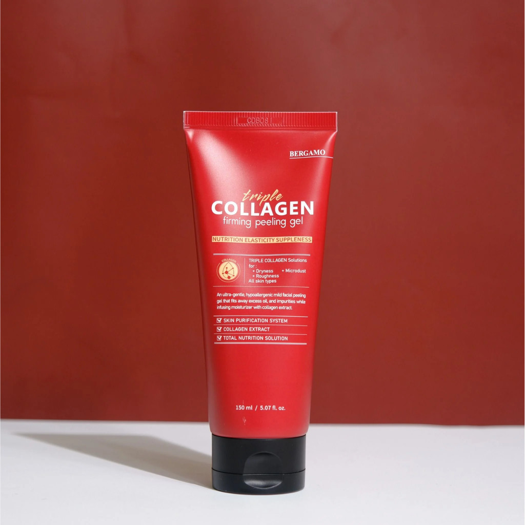 Bộ Sản Phẩm Sữa Rửa Mặt/Kem Dưỡng/Tẩy Da Chết/Toner Collagen Săn Chắc Da Bergamo Triple Collagen Firming Hàn Quốc