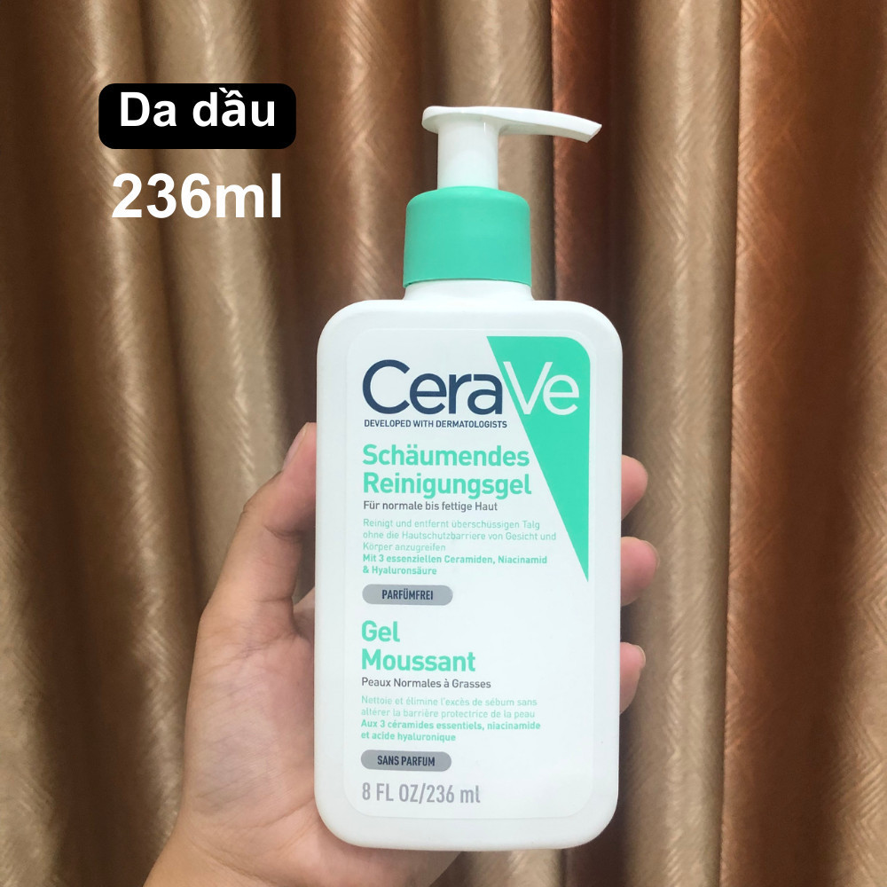 Sữa Rửa Mặt Pháp CeraVe Foaming/Hydrating/SA Smoothing Cleanser Dưỡng Trắng, Cấp Ẩm & Làm Sạch Da 236ml & 473ml