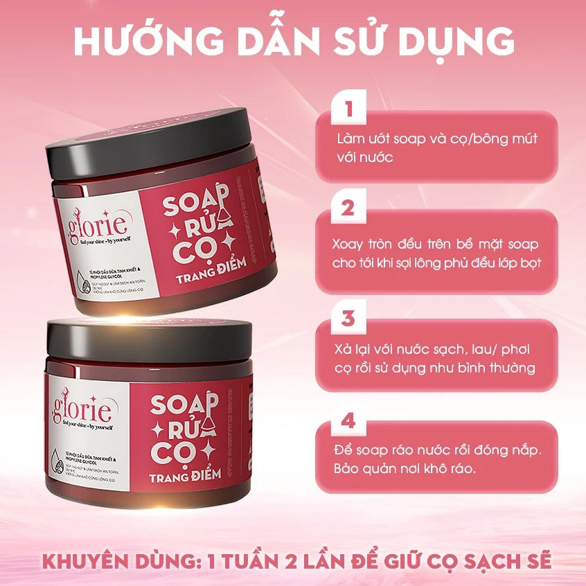 Sáp Rửa Cọ Trang Điểm Glorie Brush Cleansing Soap Dễ Thao Tác Làm Sạch Cọ 130g