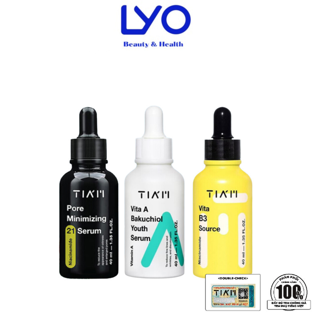 b762 - Tinh Chất Tiam Vita B3 Source/Pore Mininmizing 21/Vita A Bakuchiol Youth Serum Kiềm Dầu, Dưỡng Da, Cải Thiện Da Mụn 40ml
