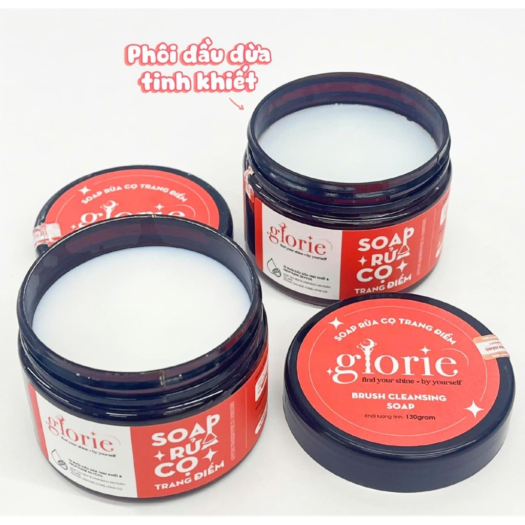 Sáp Rửa Cọ Trang Điểm Glorie Brush Cleansing Soap Dễ Thao Tác Làm Sạch Cọ 130g