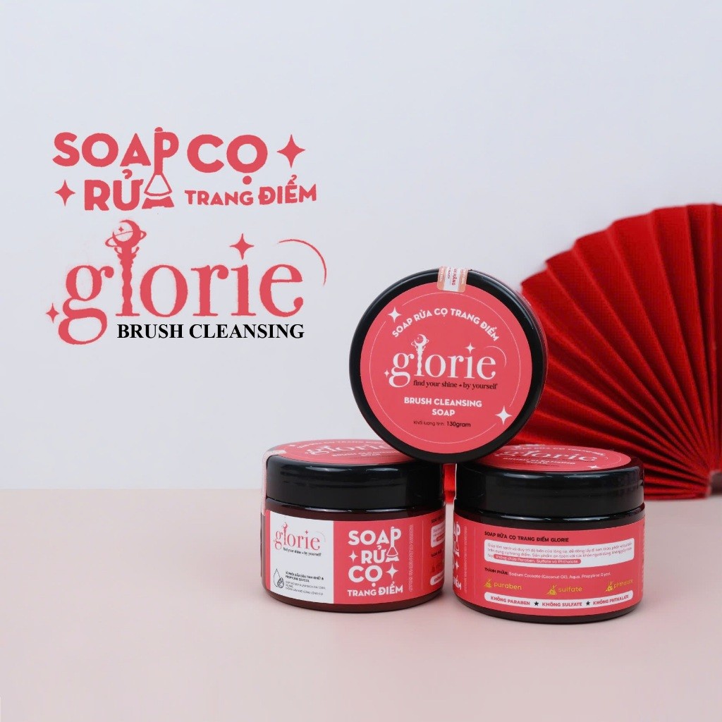 Sáp Rửa Cọ Trang Điểm Glorie Brush Cleansing Soap Dễ Thao Tác Làm Sạch Cọ 130g