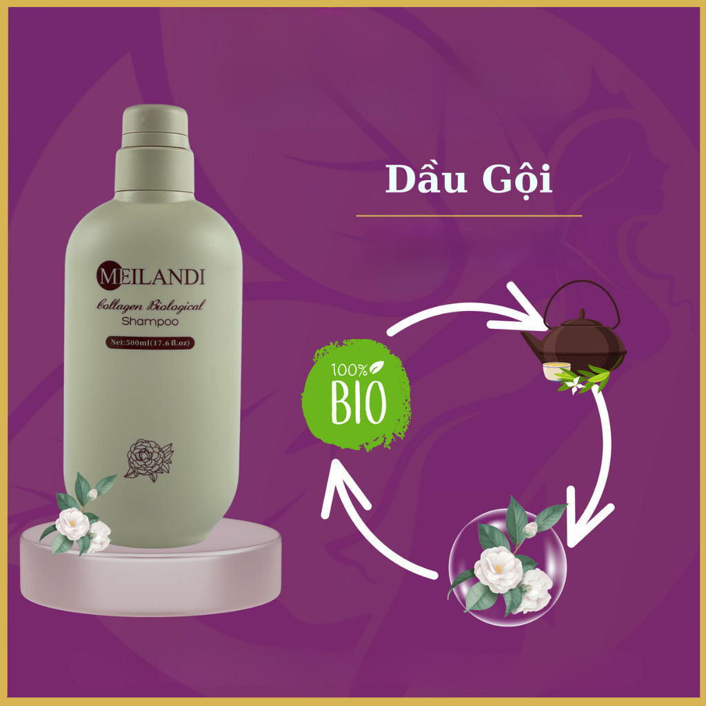 Bộ Dầu Gội Xả Meilandi VISI Dưỡng Tóc Suôn Mượt & Chắc Khỏe 500Ml