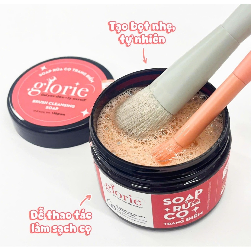 Sáp Rửa Cọ Trang Điểm Glorie Brush Cleansing Soap Dễ Thao Tác Làm Sạch Cọ 130g
