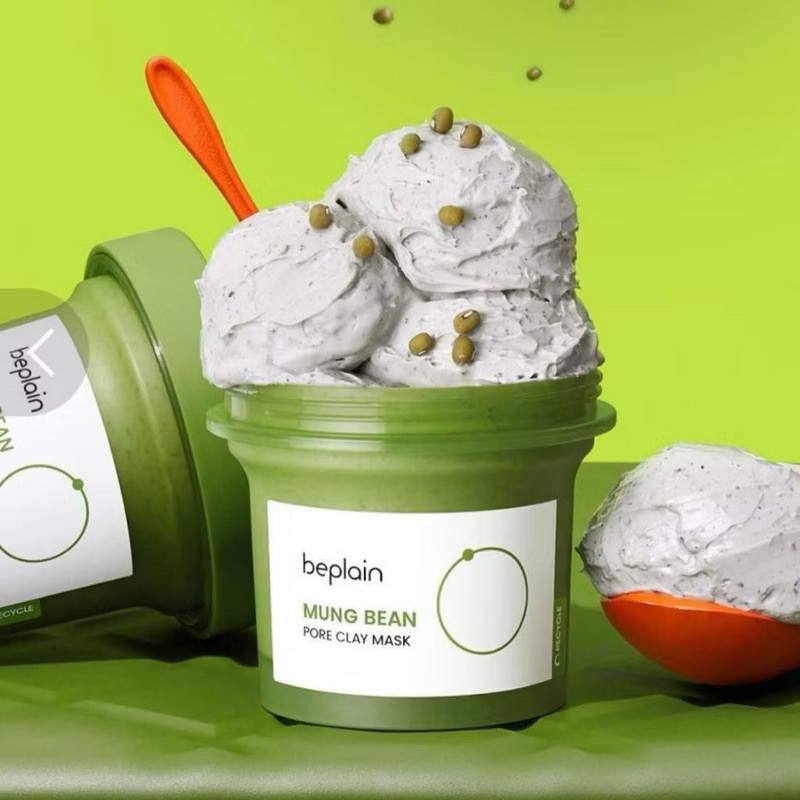 Mặt Nạ Đất Sét Đậu Xanh Giúp Giảm Mụn Đầu Đen, Tẩy Da Chết Beplain Mung Bean Pore Clay Mask Hàn Quốc 120ml