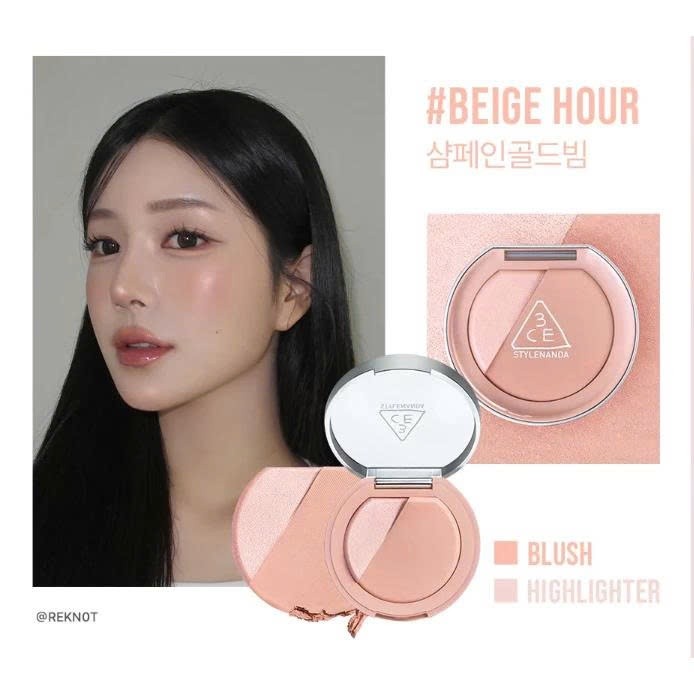 e468 - 3CE - Phấn Má Hồng Kết Hợp Bắt Sáng 3CE Highlighter Blushlighter 4.3g
