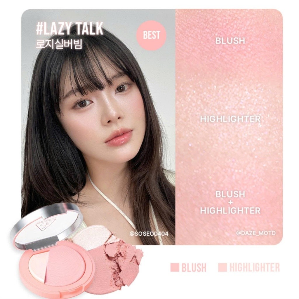 e468 - 3CE - Phấn Má Hồng Kết Hợp Bắt Sáng 3CE Highlighter Blushlighter 4.3g