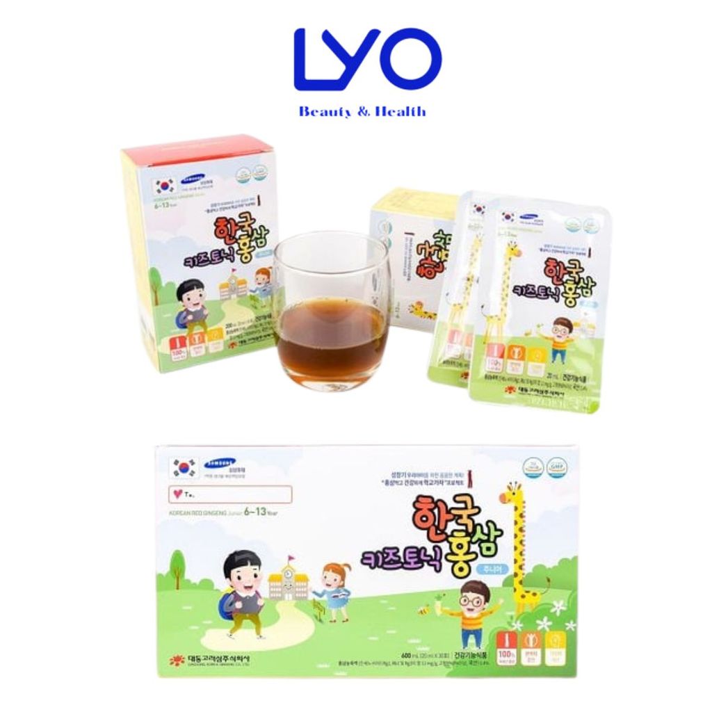 Hồng Sâm Dạng Nước cho Trẻ Em Daedong Korea Ginseng Nguyên hộp (Dành Cho Từ 2-5 Tuổi, 6-13 Tuổi) LYO