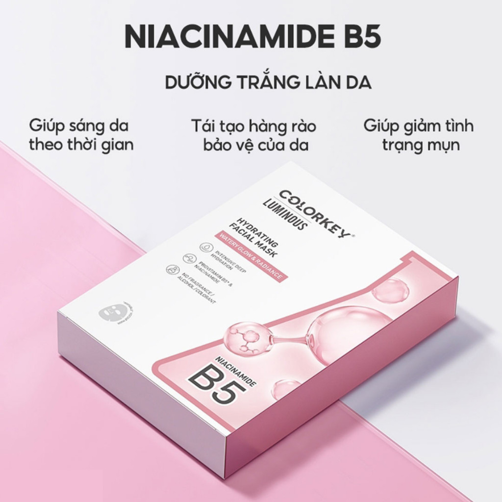 Combo 10 Mặt Nạ Colorkey Luminous B5 Facial Mask 25ml (Đủ màu) (Nguyên hộp) LYO