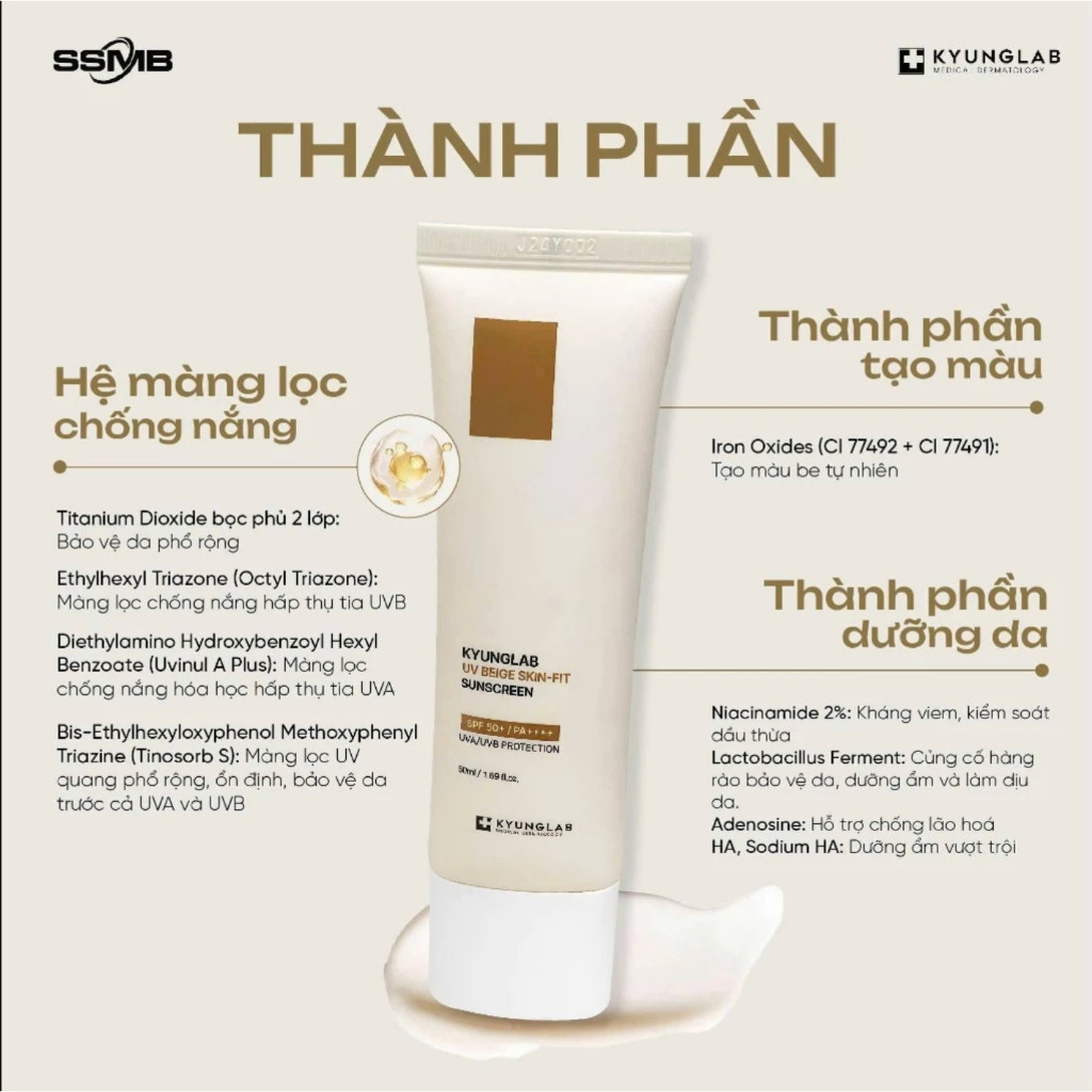 f020 - Kem chống nắng nâng tone KyungLab UV phiên bản mới SPF50+ PA++++ 50ml LYO