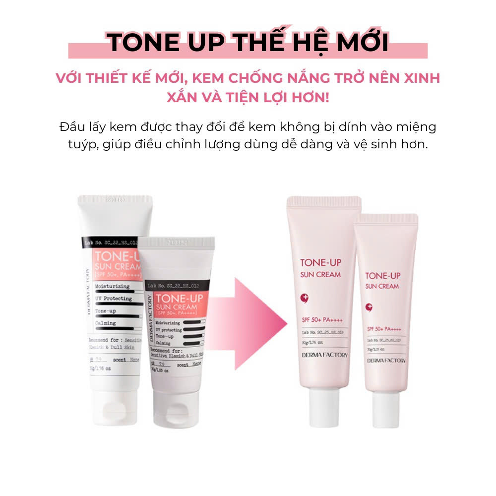 f099 - Kem chống nắng nâng tone và kiềm dầu Derma Factory Tone Up Sun Cream 50ml SPF50+/PA++++ LYO