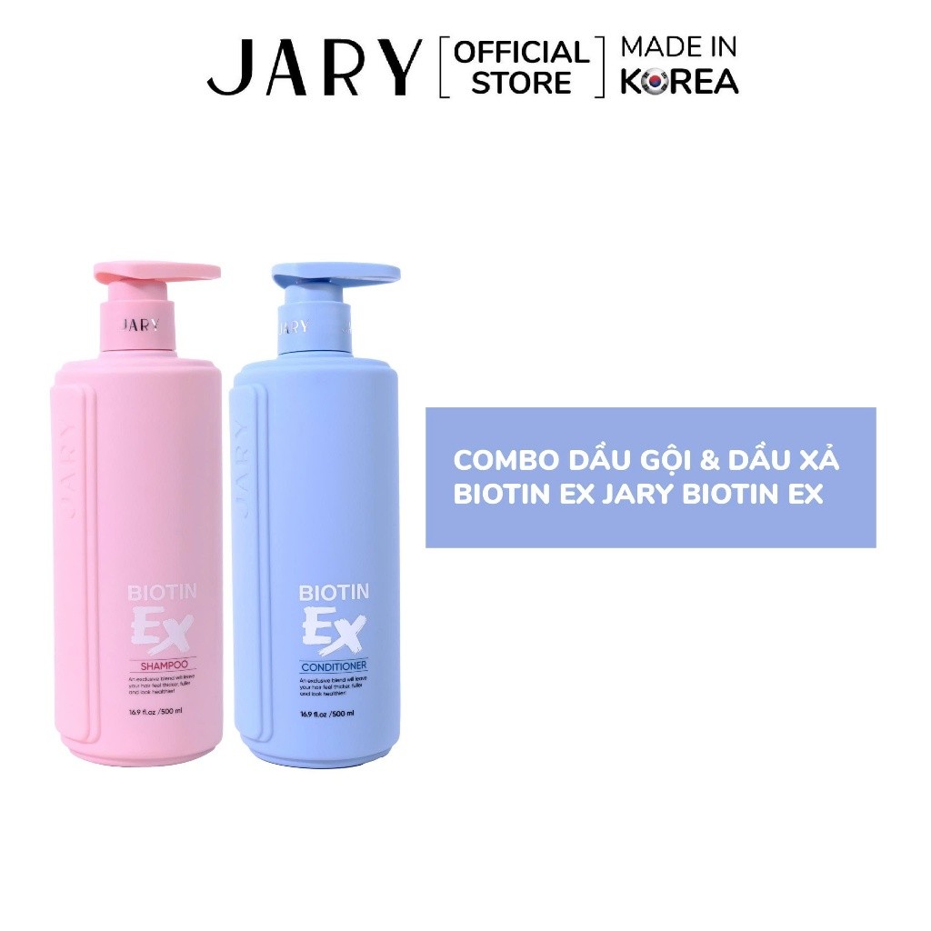 f047 - Dầu gội và Dầu xả Biotin Ex Jary Biotin Ex Shampoo giúp tóc mềm mượt 500ml LYO