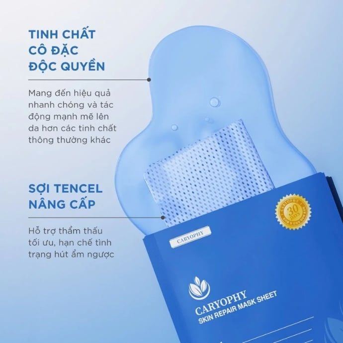 e823 - Combo 10 Miếng Mặt Nạ Caryophy Skin Repair Mask Sheet Dưỡng ẩm & Phục Hồi Da 25G LYO