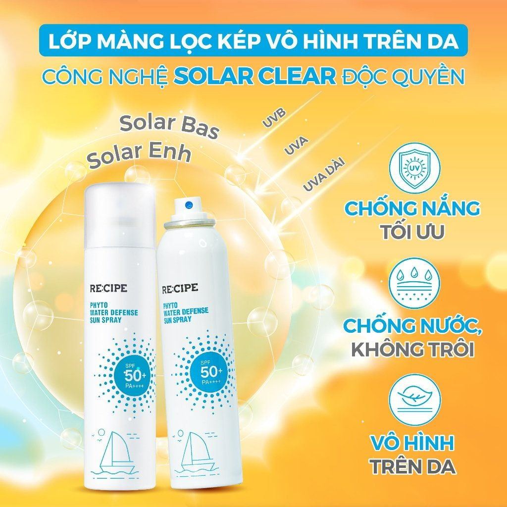f089 - Xịt chống nắng Re:cipe Phyto Water Defense Sun Spray SPF50+ PA++++ 180ml LYO