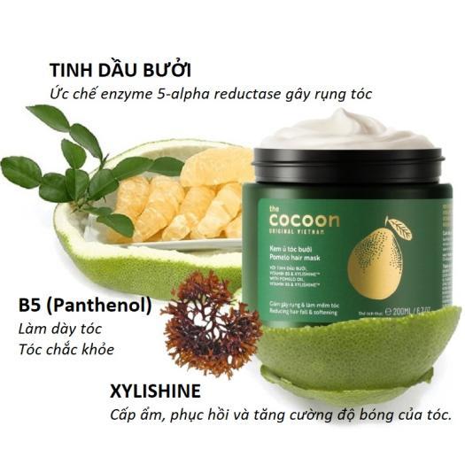 e927 - Kem Ủ Tóc Bưởi Pomelo CoCoon giảm gãy rụng và mềm mượt tóc 200ml LYO
