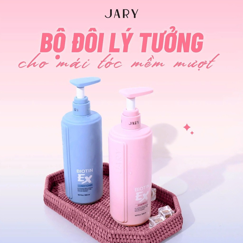 f047 - Dầu gội và Dầu xả Biotin Ex Jary Biotin Ex Shampoo giúp tóc mềm mượt 500ml LYO