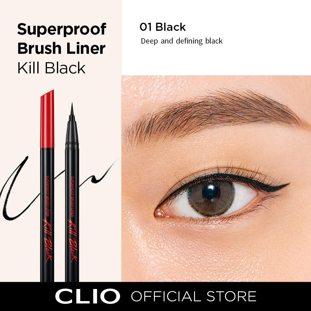 f120 - Bút Dạ Kẻ Mắt CLIO Superproof Brush Liner Kill 0.55ml Nét Siêu Mảnh Dễ Kẻ LYO