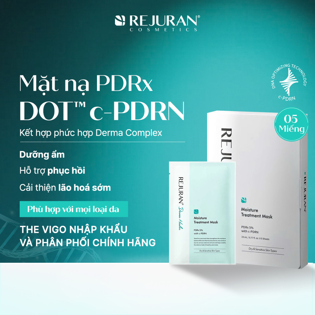 f111 - [Hộp 5 miếng] Mặt Nạ Rejuran Moisture Treatment Mask PDRx c-PDRN Dưỡng Ẩm Phục Hồi 23ml LYO