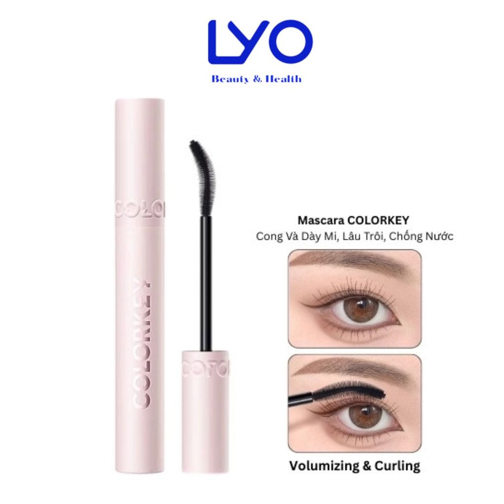 e950 - Mascara COLORKEY Hỗ Trợ Giúp Cong Và Dày Mi, Lâu Trôi, Chống Nước 6g LYO