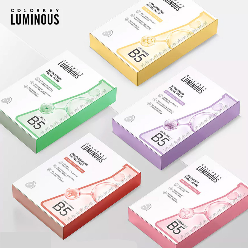 Combo 10 Mặt Nạ Colorkey Luminous B5 Facial Mask 25ml (Đủ màu) (Nguyên hộp) LYO