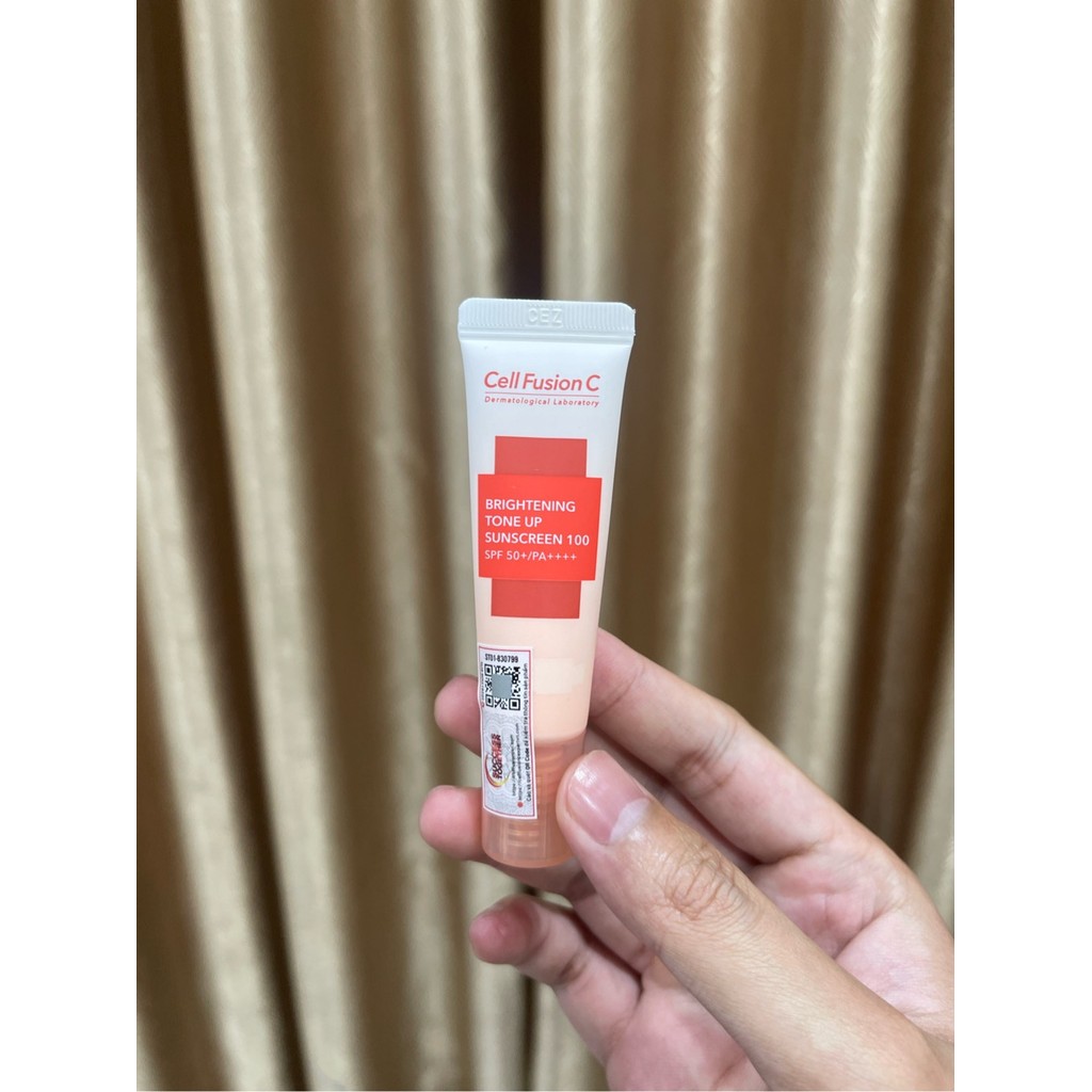a124 - [Mini Size 10ml] Kem Chống Nắng Cell Fusion C Nâng Tông Brightening Tone Up và Aqua Tone Up 10ml LYO