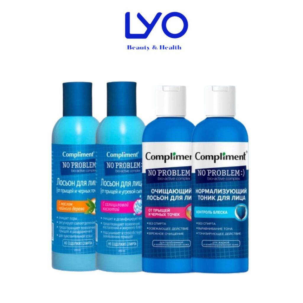 f142 - Nước hoa hồng, Toner Compliment No Problem làm sạch, giảm mụn Hàng Nga 200ml LYO