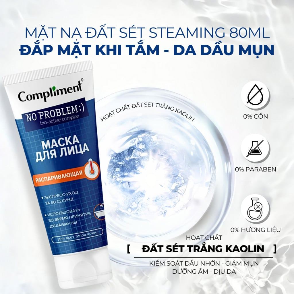 f155 - Mặt Nạ Đất Sét Compliment No Problem Face Mask 80ml Hàng Nga LYO