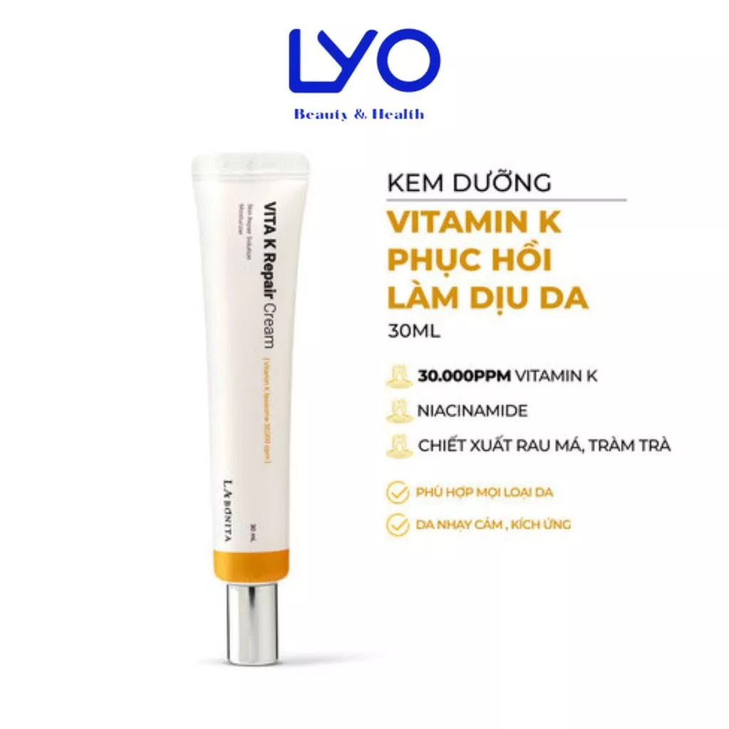 Kem Dưỡng Phục Hồi Da La Bonita Vita K Repair Cream 30ml Labonita LYO