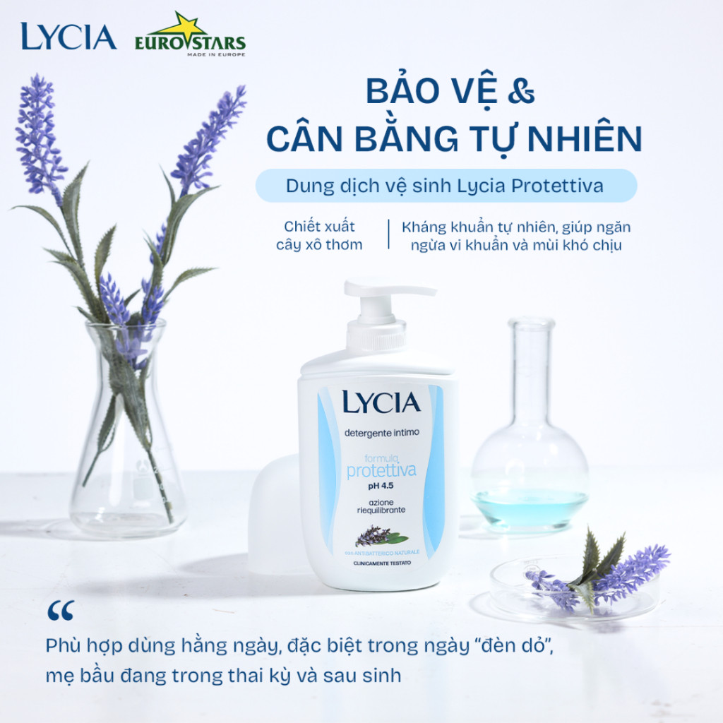 f235 - Dung Dịch Vệ Sinh Phụ Nữ Lycia Intimo 200ml dịu nhẹ, bảo vệ làm da, sạch sâu LYO