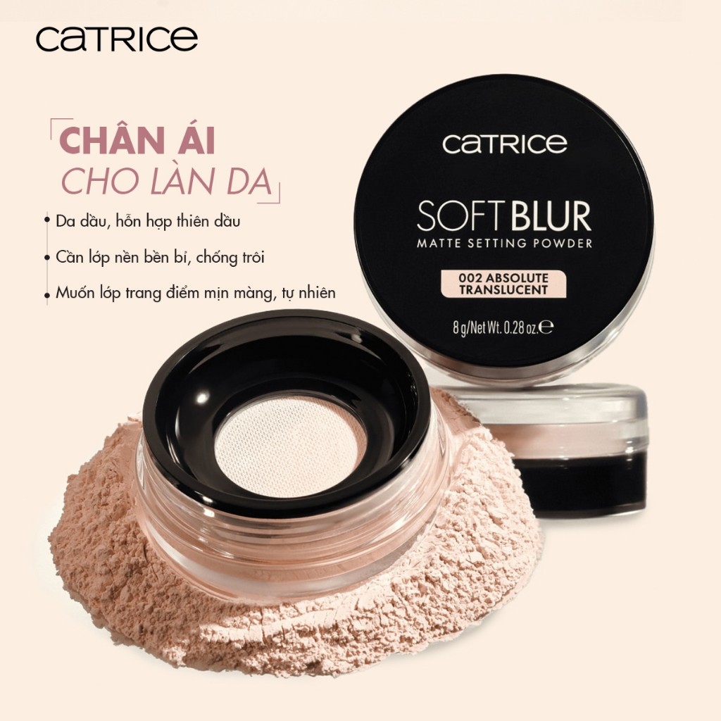 f230 - Phấn phủ mỏng nhẹ kiềm dầu Catrice Soft Blur Matte Setting Powder 8g LYO