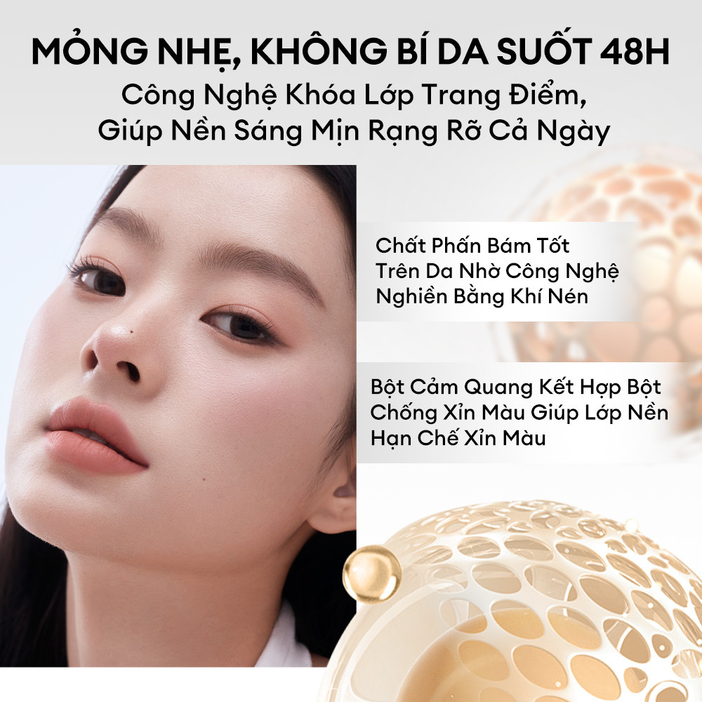 f291 - Phấn Phủ Nén Kiềm Dầu Colorkey Giữ Lớp Trang Điểm Lâu Trôi 48H, Chống Nước 12g LYO