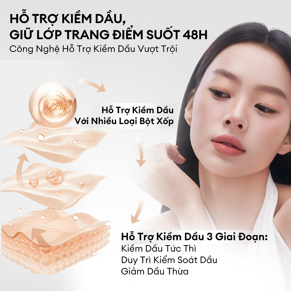 f291 - Phấn Phủ Nén Kiềm Dầu Colorkey Giữ Lớp Trang Điểm Lâu Trôi 48H, Chống Nước 12g LYO