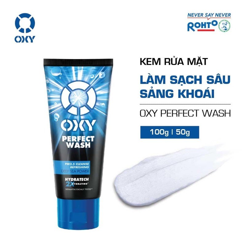 Sữa rửa mặt Oxy làm sạch sâu có hạt Deep Wash, Perfect Wash Sạch Sâu Kiểm Soát Nhờn 100g LYO