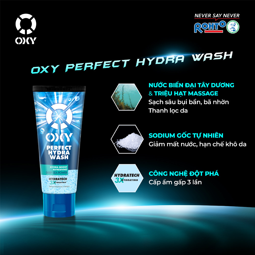 Sữa rửa mặt Oxy làm sạch sâu có hạt Deep Wash, Perfect Wash Sạch Sâu Kiểm Soát Nhờn 100g LYO