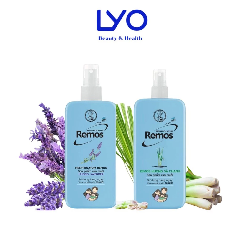 Xịt chống muỗi Remos xua muỗi trong 10 giờ (70ml) nhẹ dịu cho bé LYO