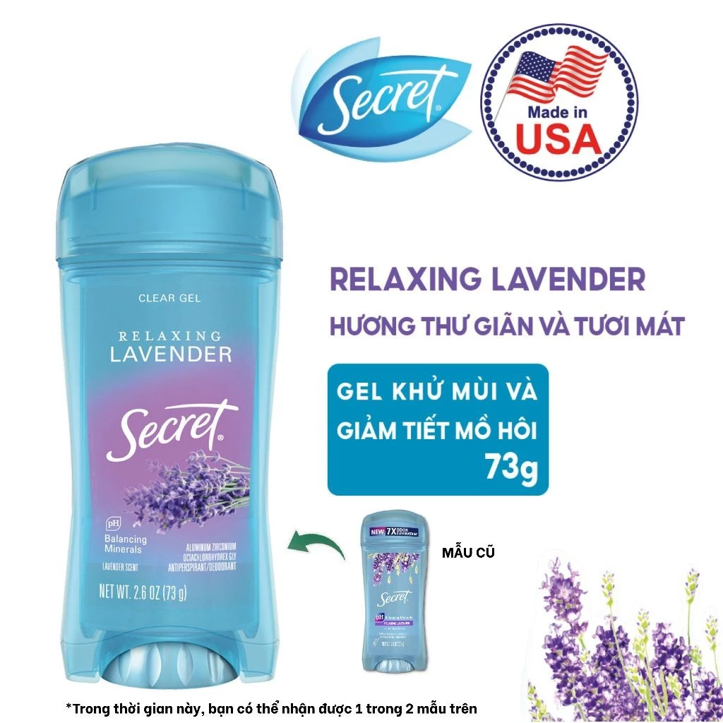 Gel Ngăn tiết mồ hôi và Khử mùi Secret nhiều mùi hương 73g Mỹ LYO