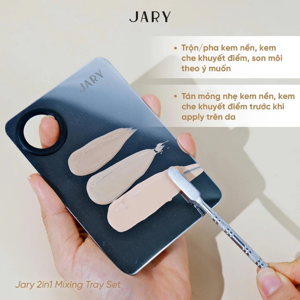 Bộ Dụng Cụ Khay Thìa Trộn 2in1 Dành Cho Makeup Artist Jary 2in1 Mixing Tray LYO