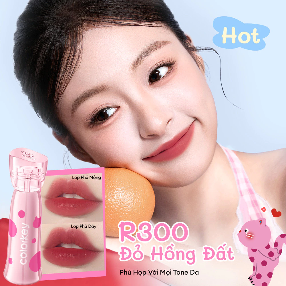 f399 - Son Tint COLORKEY Pokky Mao Mịn Lì Lâu Trôi, Dưỡng Ẩm, Bao Bì Trendy 2.5g