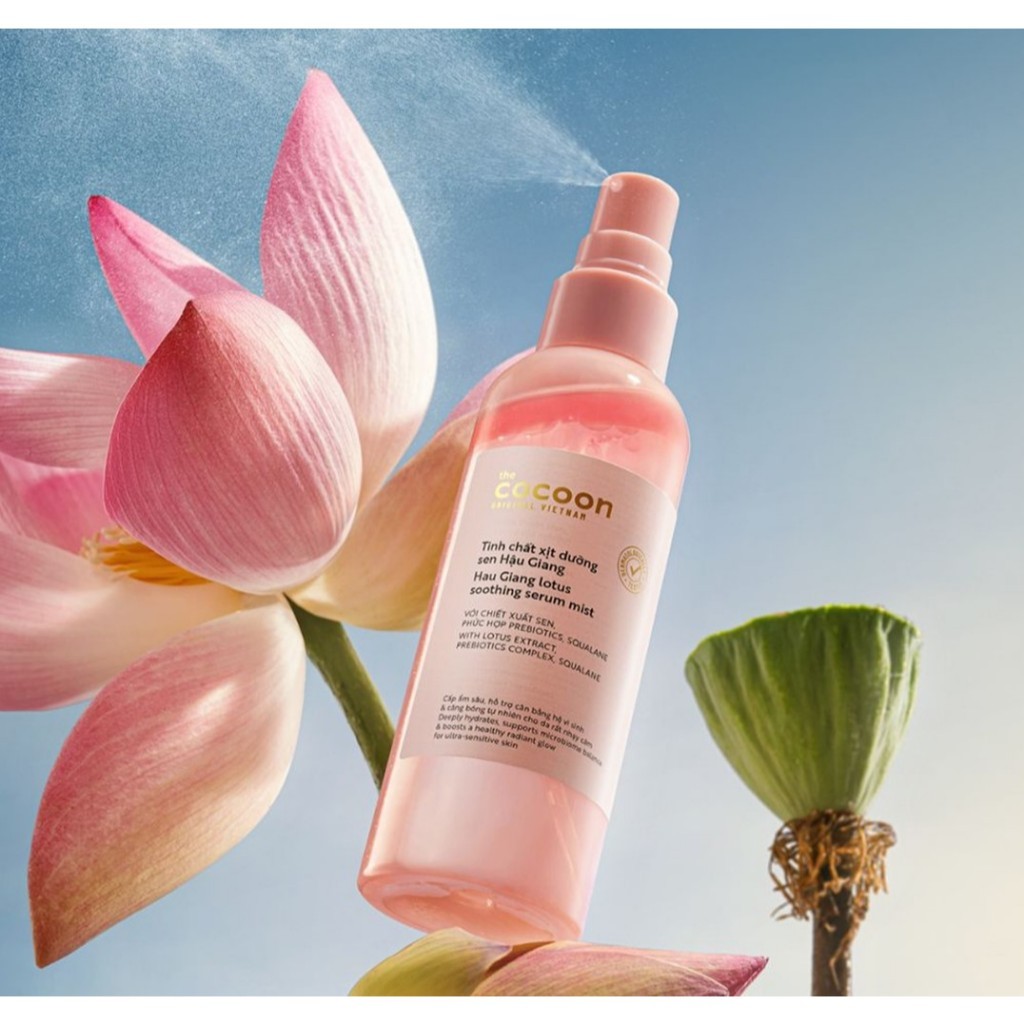 f083 - Tinh Chất Xịt Dưỡng Cocoon Sen Hậu Giang 100ml Hau Giang Lotus Soothing Serum Mist LYO