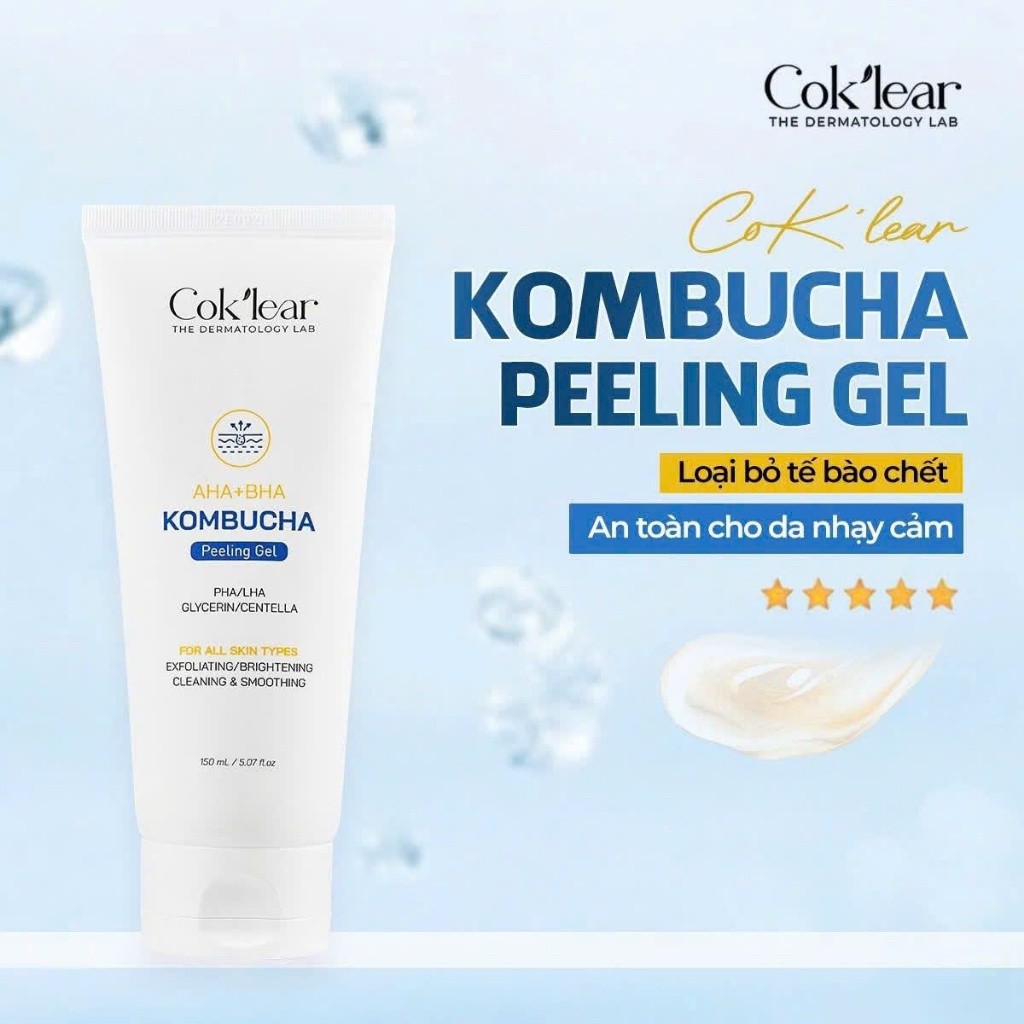 f078 - Tẩy Tế Bào Chết AHA + BHA Kombucha Peeling Gel Cok'lear 150ml