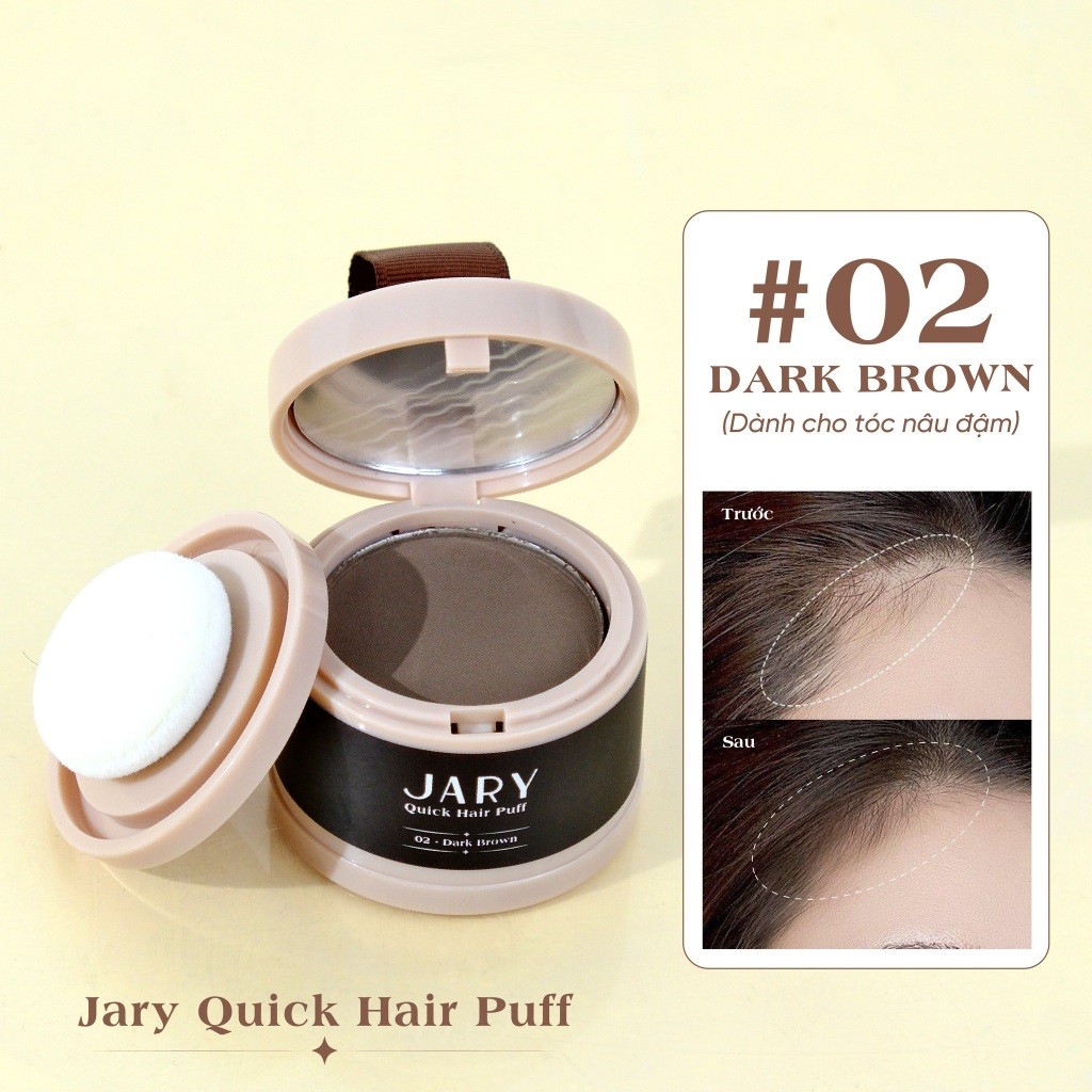 f048 - Phấn Chấm Hói Tóc Jary Quick Hair Puff Che Khuyết Điểm Phủ Hói Chân Tóc 4g LYO