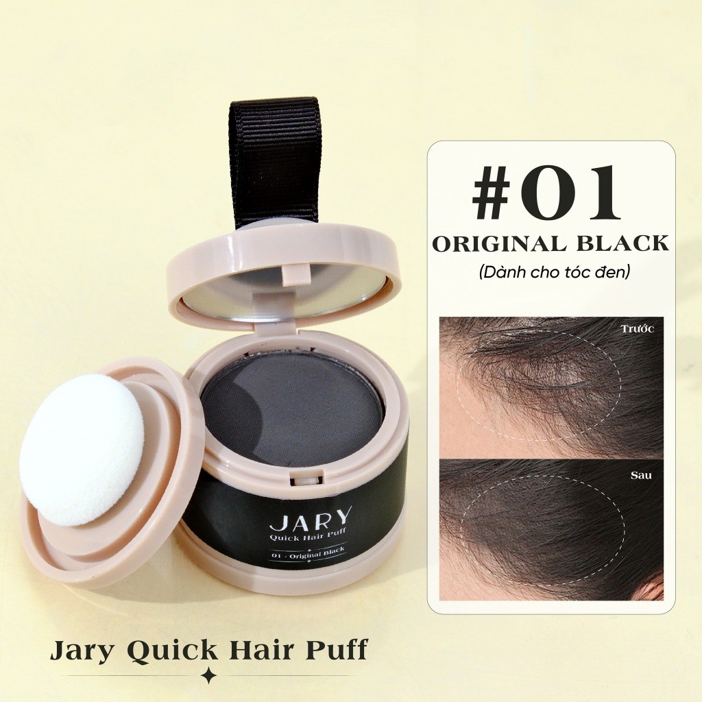 f048 - Phấn Chấm Hói Tóc Jary Quick Hair Puff Che Khuyết Điểm Phủ Hói Chân Tóc 4g LYO