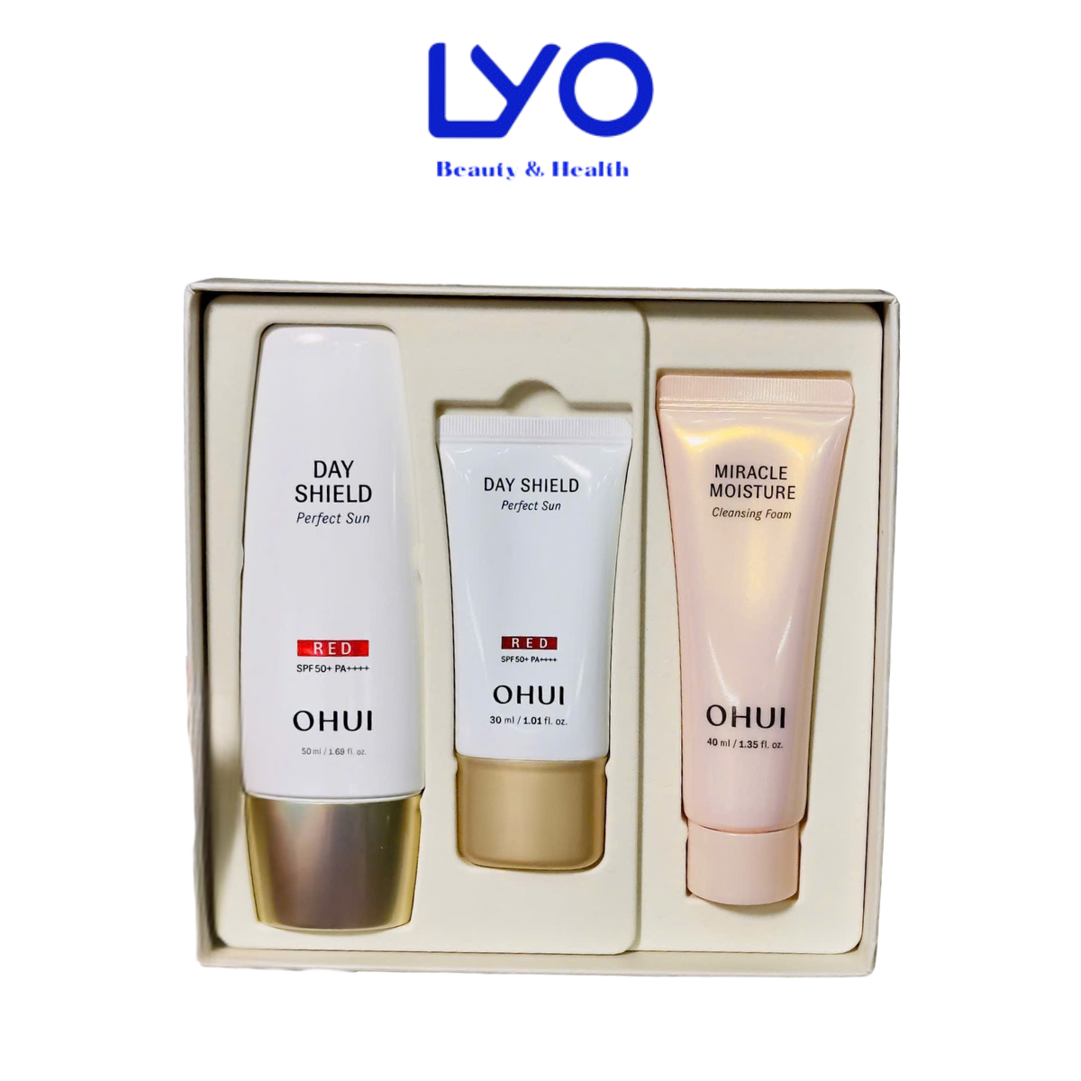 f443 - Set Kem Chống Nắng OHUI DAY SHIELD PERFECT SUN RED & BLACK SPF50+/PA++++